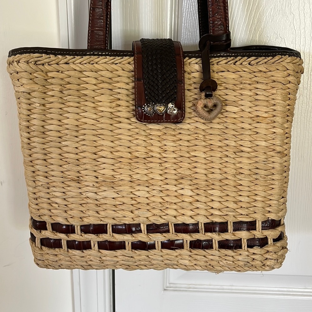 Brighton Barbara Tan Wicker Bag